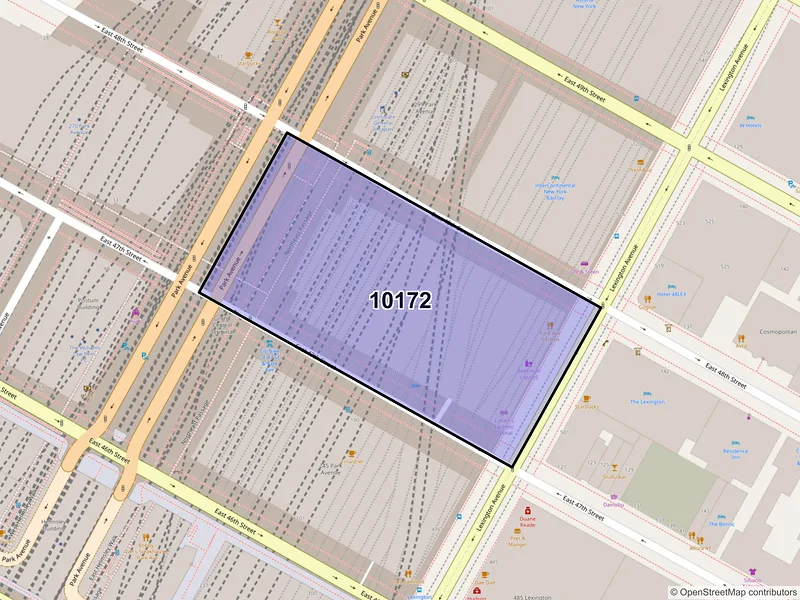 Map of ZIP Code 10172 — New York, NY