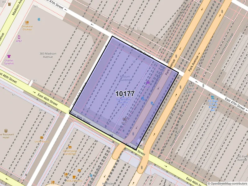 Map of ZIP Code 10177 — New York, NY
