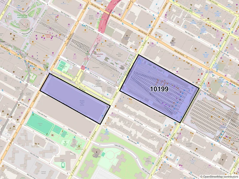 Map of ZIP Code 10199 — New York, NY