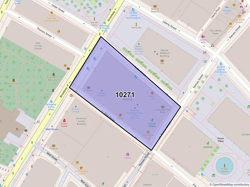 Map of ZIP Code 10271 — New York, NY