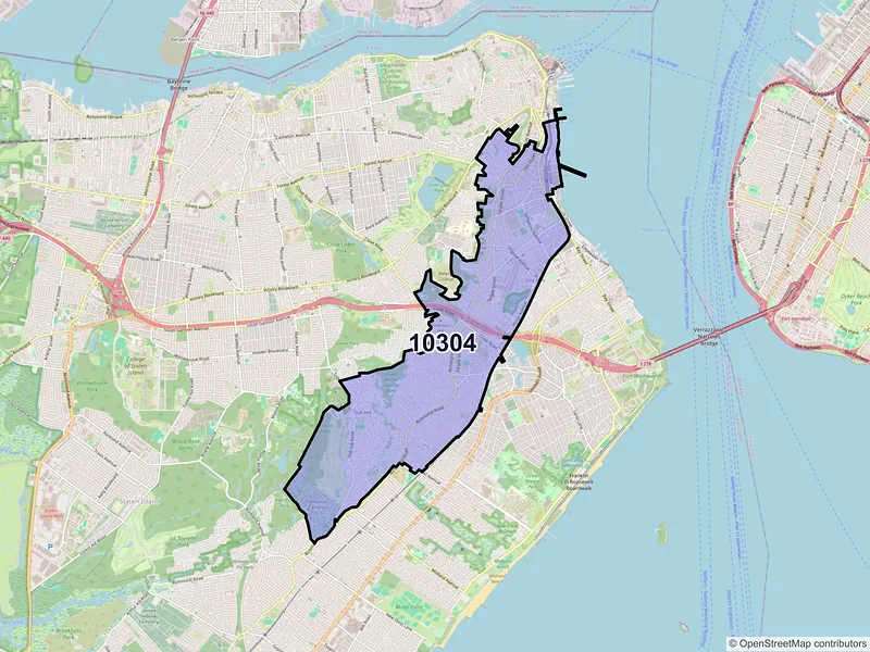 Map of ZIP Code 10304 — Staten Island, NY