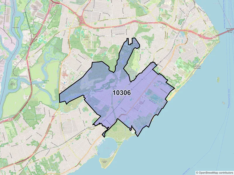 Map of ZIP Code 10306 — Staten Island, NY