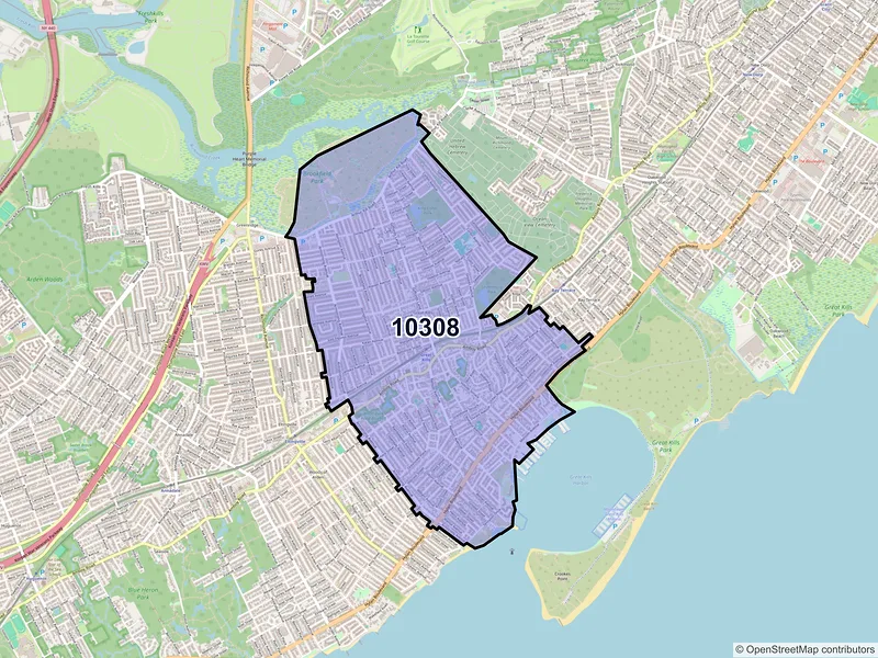 Map of ZIP Code 10308 — Staten Island, NY