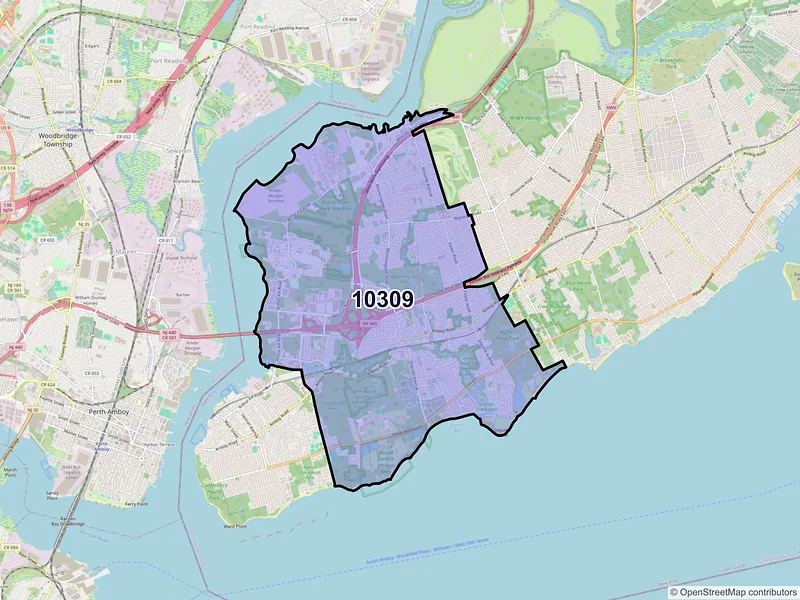 Map of ZIP Code 10309 — Staten Island, NY