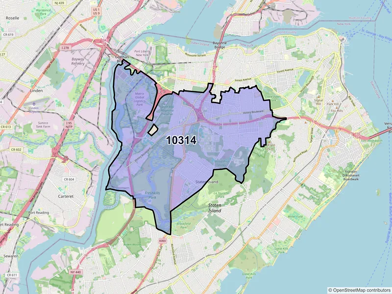 Map of ZIP Code 10314 — Staten Island, NY