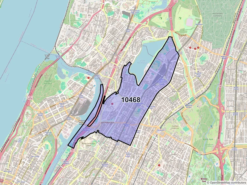Map of ZIP Code 10468 — Bronx, NY