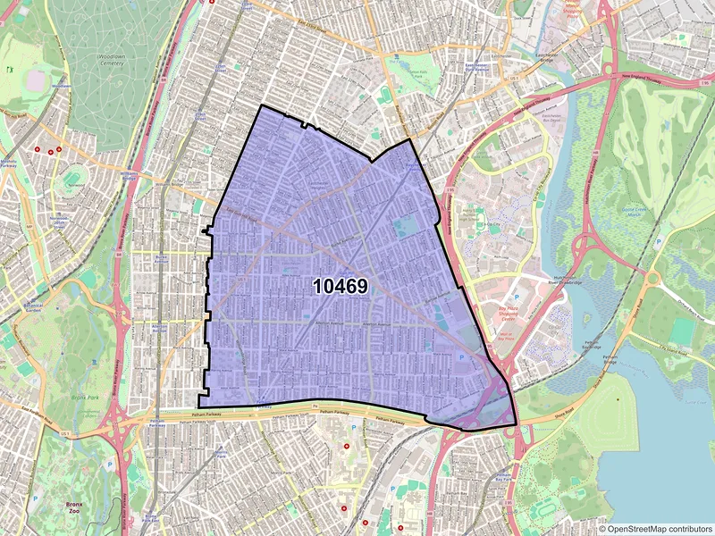 Map of ZIP Code 10469 — Bronx, NY