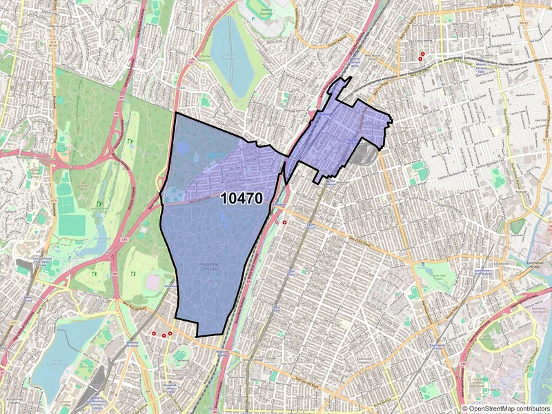 Map of ZIP Code 10470 — Bronx, NY