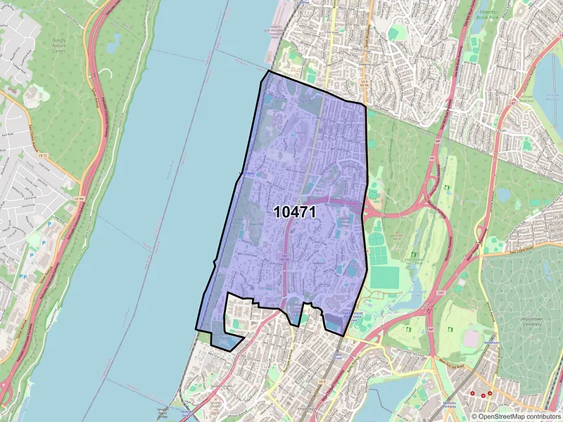 Map of ZIP Code 10471 — Bronx, NY
