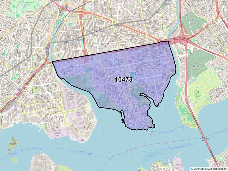 Map of ZIP Code 10473 — Bronx, NY