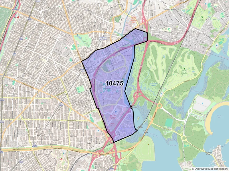 Map of ZIP Code 10475 — Bronx, NY