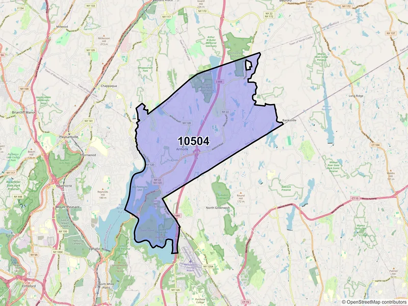 Map of ZIP Code 10504 — Armonk, NY