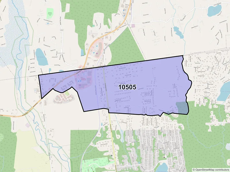 Map of ZIP Code 10505 — Baldwin Place, NY