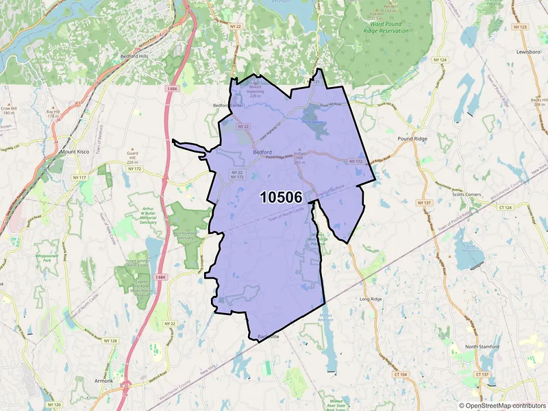 Map of ZIP Code 10506 — Bedford, NY