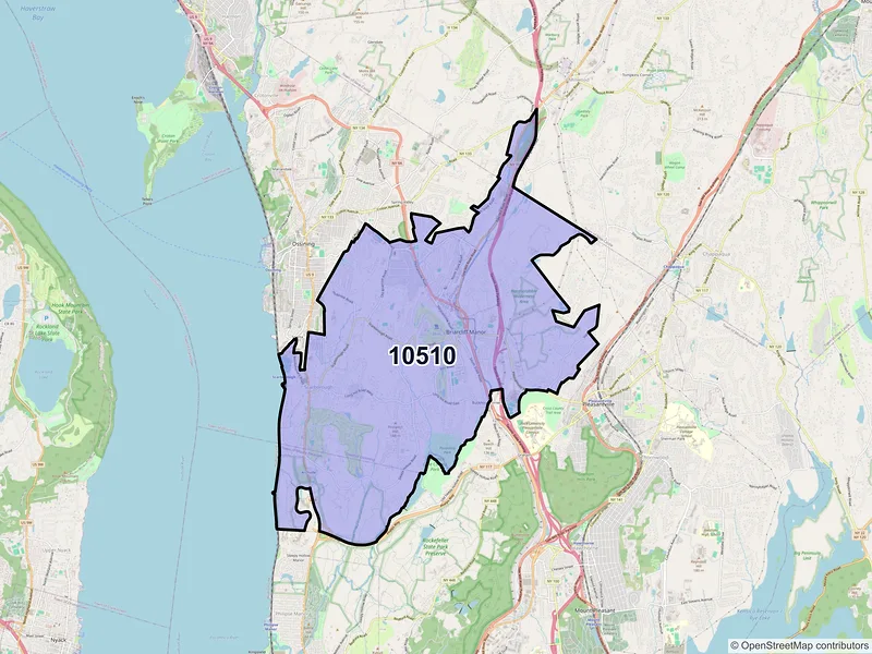 Map of Briarcliff Manor, New York and ZIP codes