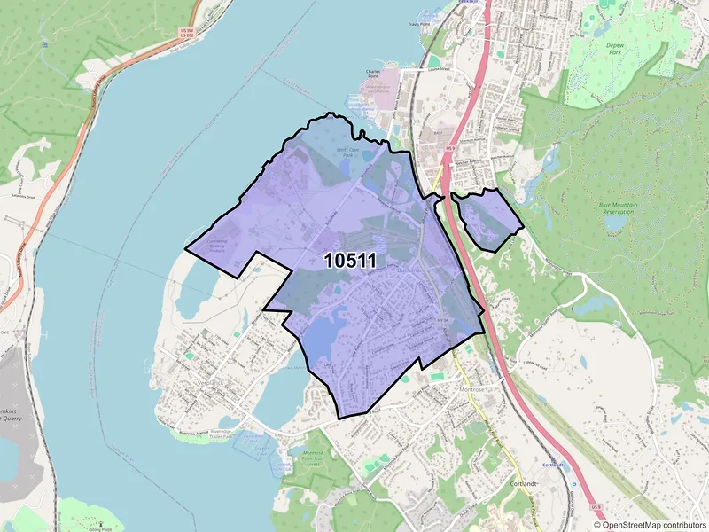 Map of ZIP Code 10511 — Buchanan, NY