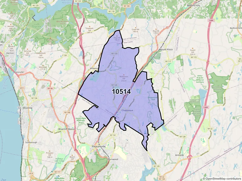 Map of ZIP Code 10514 — Chappaqua, NY