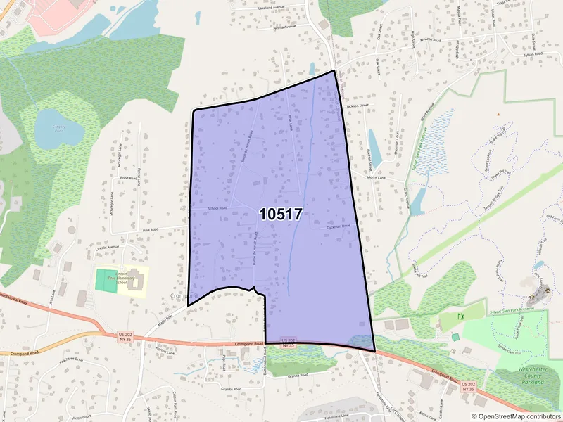 Map of Crompond, New York and ZIP codes