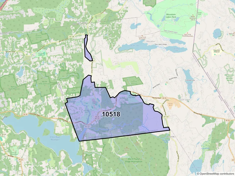 Map of ZIP Code 10518 — Cross River, NY