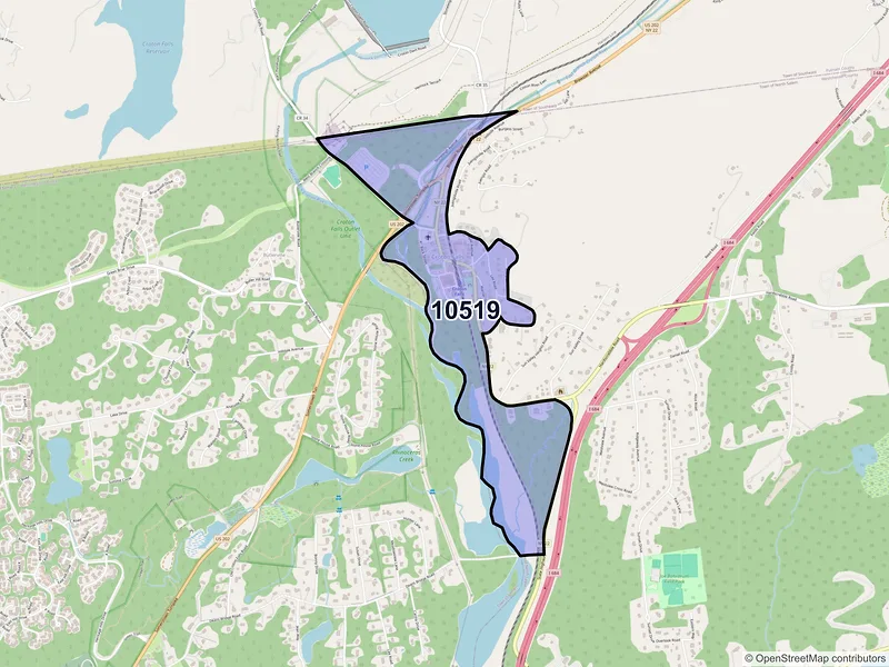 Map of Croton Falls, New York and ZIP codes