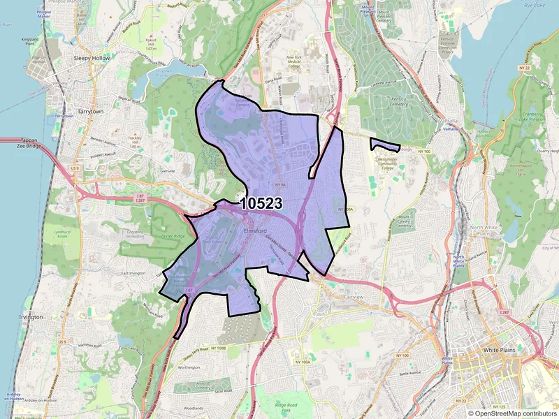 Map of ZIP Code 10523 — Elmsford, NY