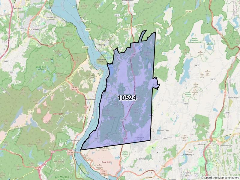 Map of ZIP Code 10524 — Garrison, NY