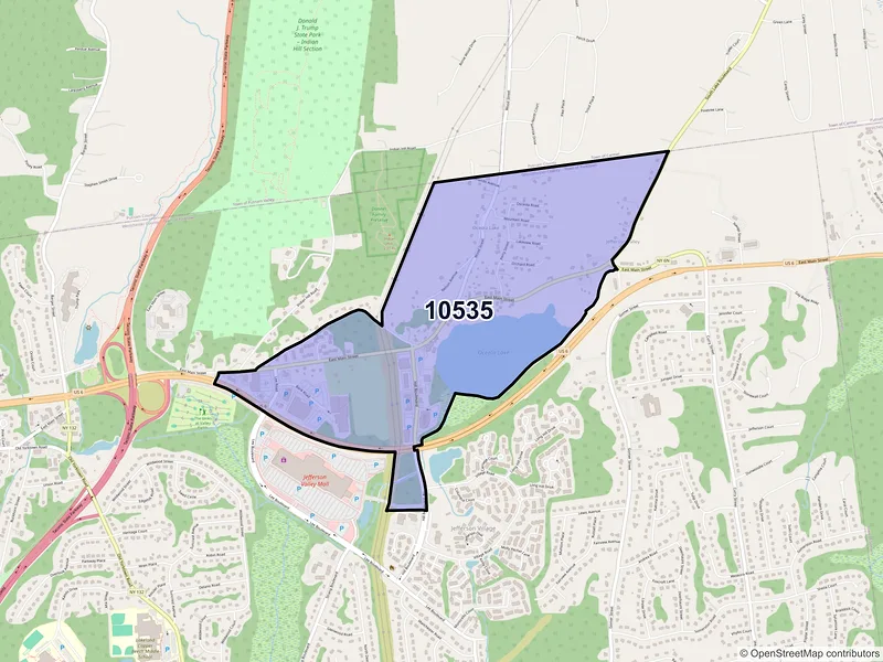 Map of ZIP Code 10535 — Jefferson Valley, NY