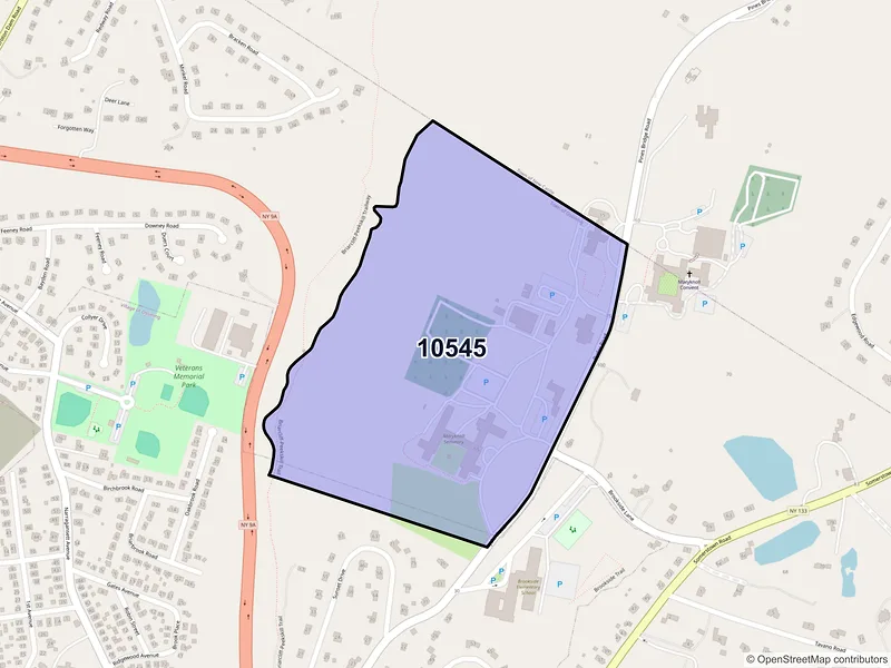 Map of Maryknoll, New York and ZIP codes