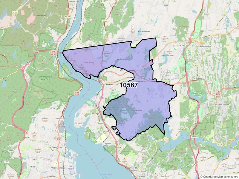 Map of ZIP Code 10567 — Cortlandt Manor, NY