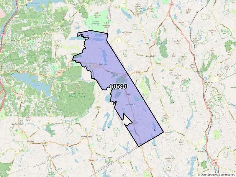 Map of ZIP Code 10590 — South Salem, NY