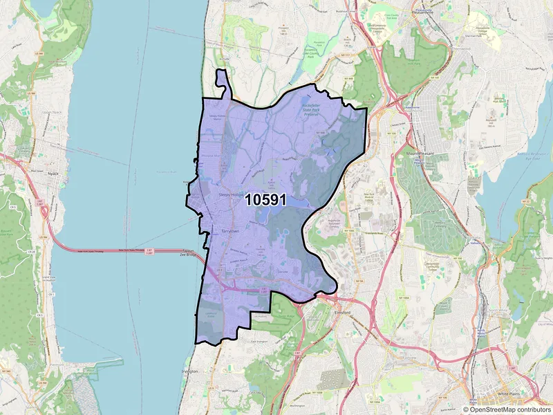 Map of ZIP Code 10591 — Tarrytown, NY