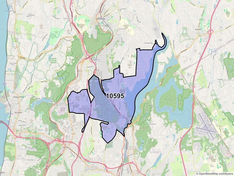 Map of ZIP Code 10595 — Valhalla, NY