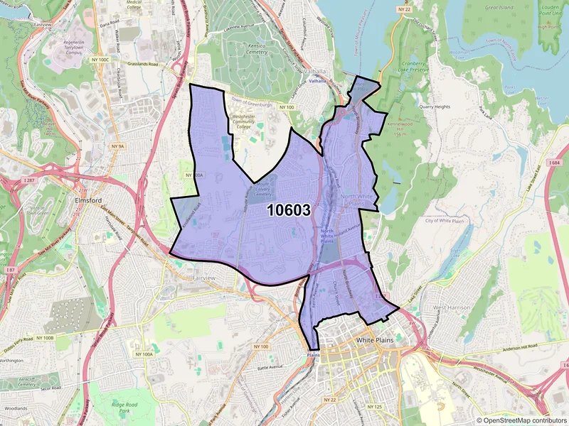 Map of ZIP Code 10603 — White Plains, NY