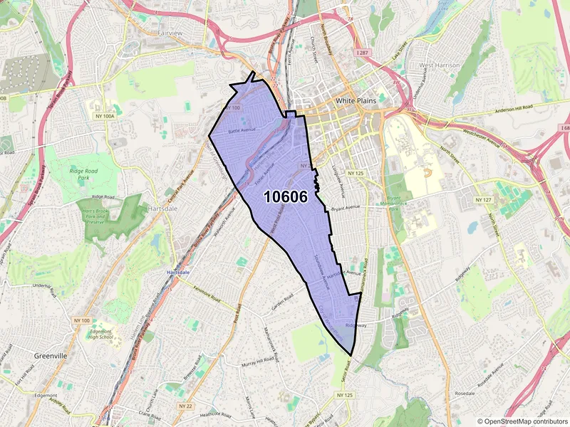 Map of ZIP Code 10606 — White Plains, NY