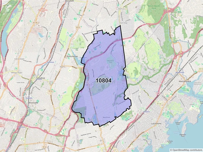 Map of ZIP Code 10804 — New Rochelle, NY