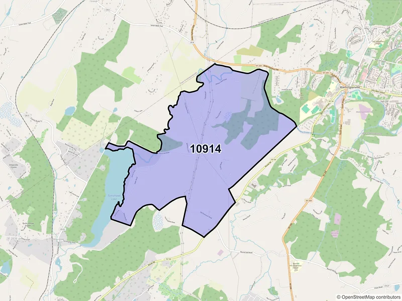 Map of Blooming Grove, New York and ZIP codes