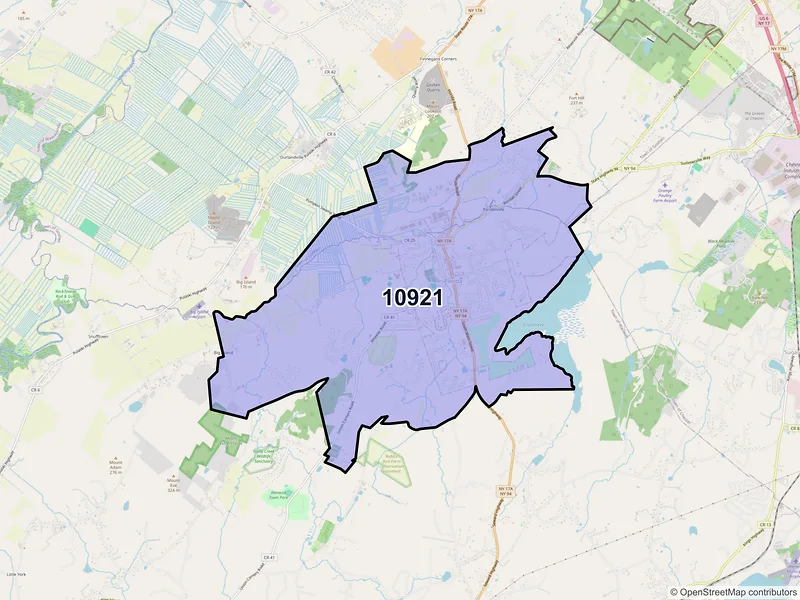 Map of ZIP Code 10921 — Florida, NY