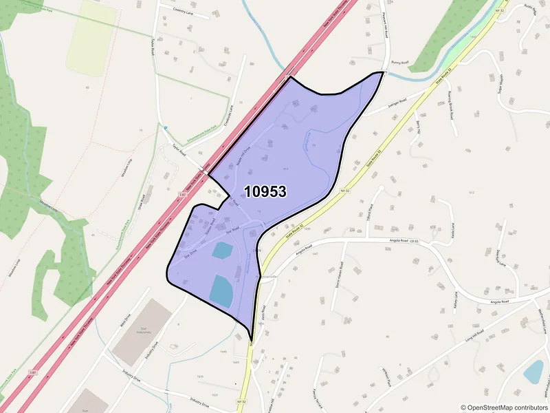 Map of Mountainville, New York and ZIP codes