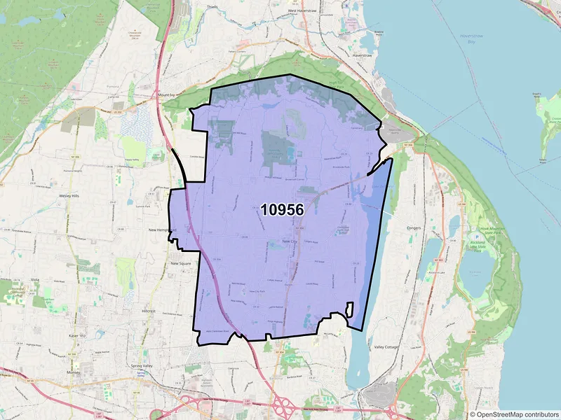 Map of New City, New York and ZIP codes