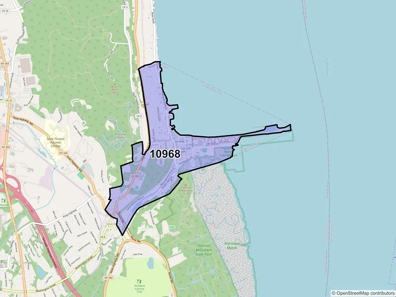 Map of ZIP Code 10968 — Piermont, NY