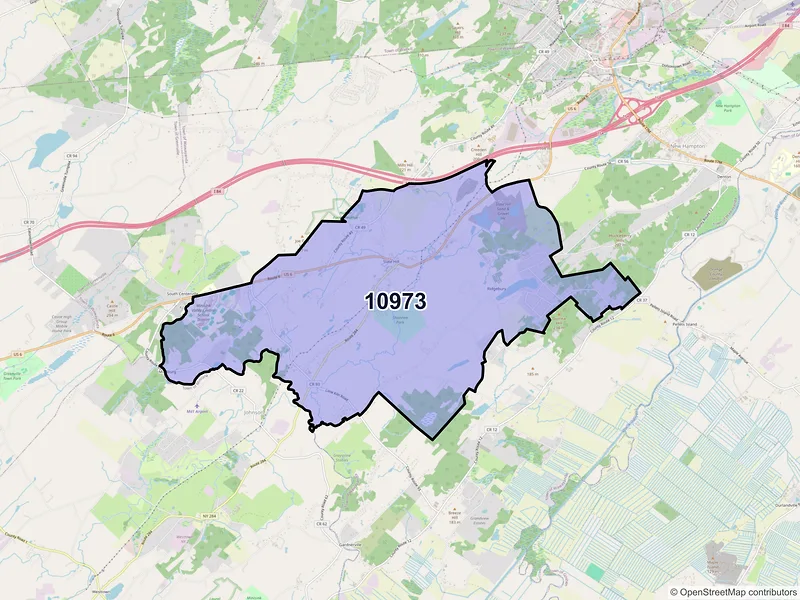 Map of Slate Hill, New York and ZIP codes
