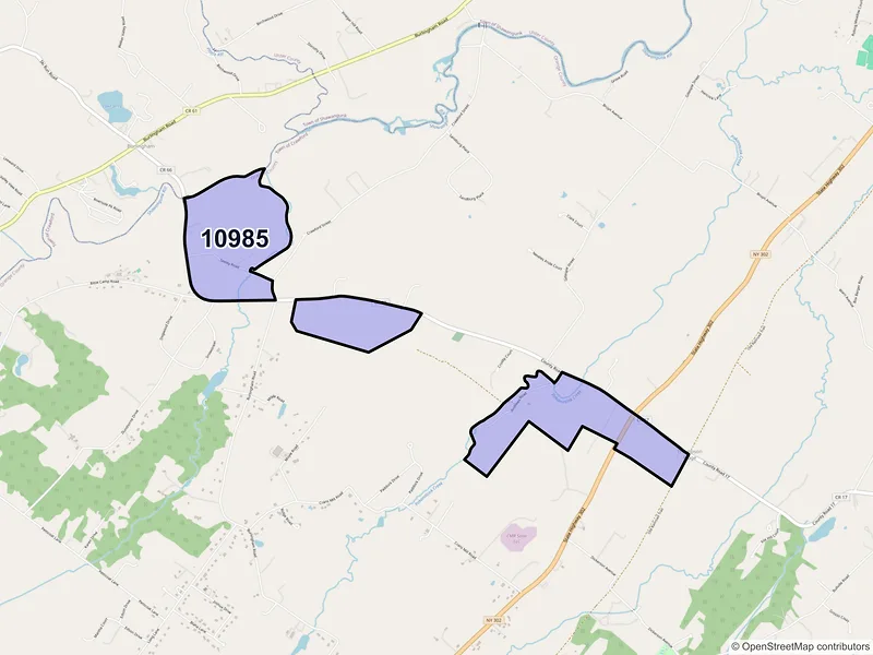 Map of ZIP Code 10985 — Thompson Ridge, NY