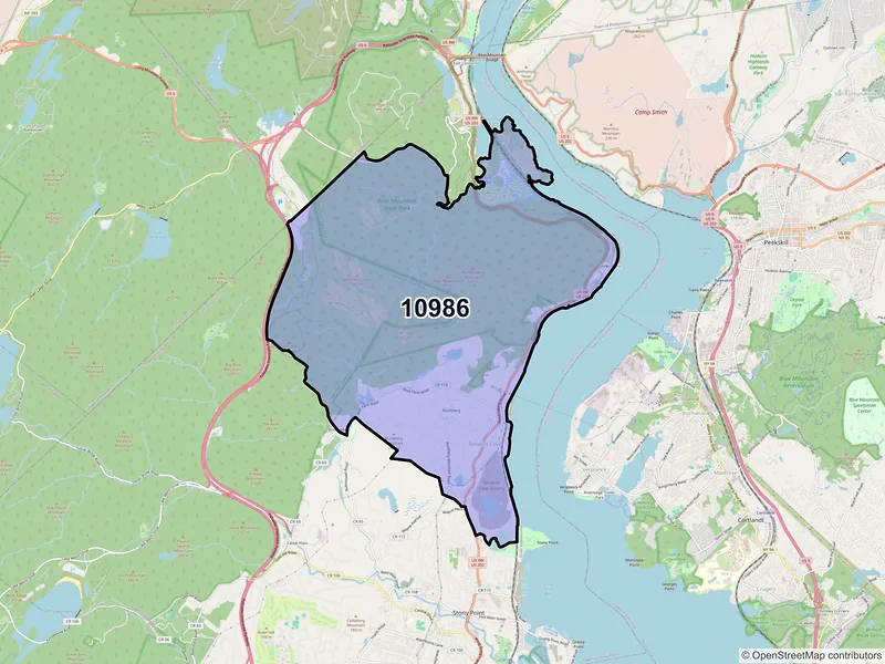 Map of Tomkins Cove, New York and ZIP codes