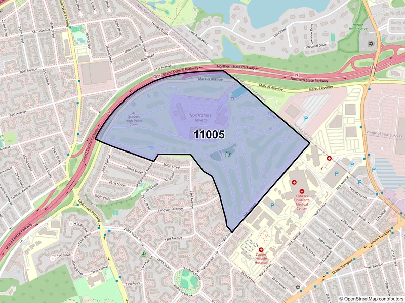 Map of ZIP Code 11005 — Floral Park, NY