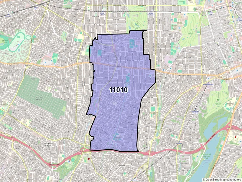 Map of ZIP Code 11010 — Franklin Square, NY