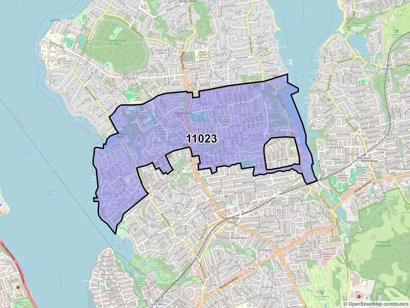 Map of ZIP Code 11023 — Great Neck, NY