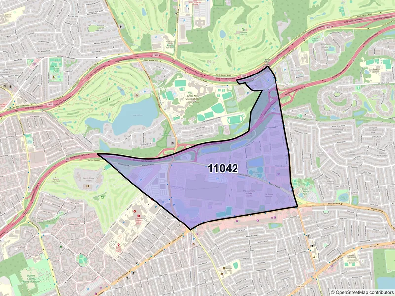 Map of ZIP Code 11042 — New Hyde Park, NY
