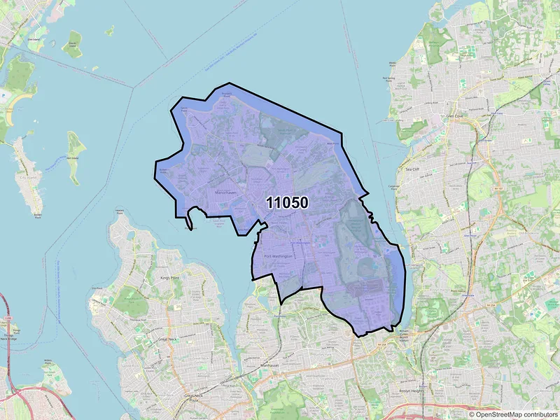Map of ZIP Code 11050 — Port Washington, NY