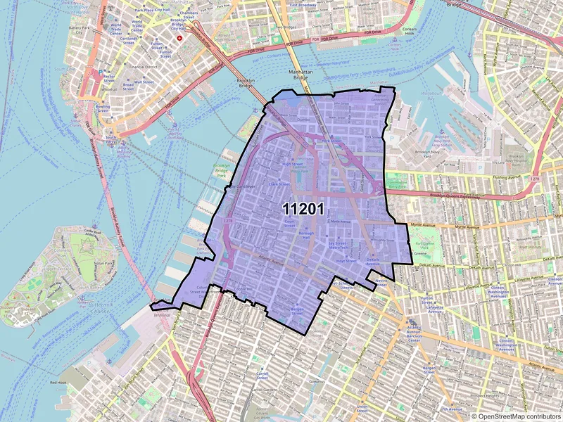 Map of ZIP Code 11201 — Brooklyn, NY
