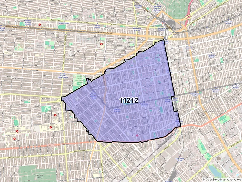 Map of ZIP Code 11212 — Brooklyn, NY